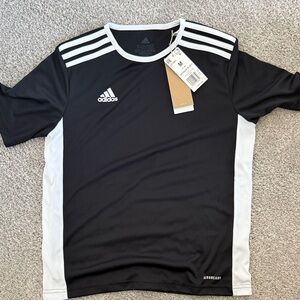 Adidas Boys Entrada 18 JSYY Aeroready Black and White Sports Shirt